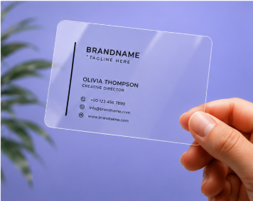 Crystal Clear Cards — transparent PVC visiting card mockup